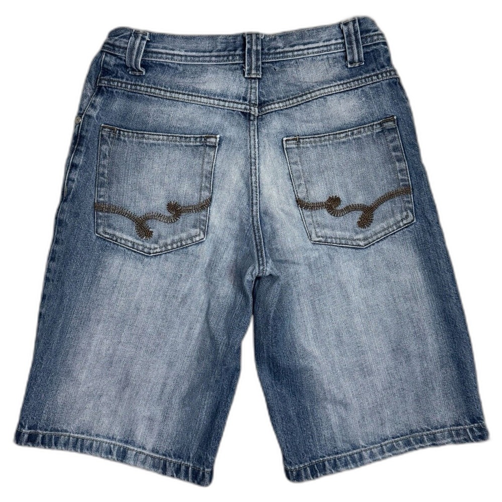 South Pole Denim Shorts Boys 14 Blue Wide‎ Leg Baggie Designed Back Pockets VTG